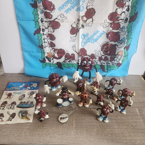 Applause Other - Vintage 80s Lot Of California Raisins PVC Vinyl Figures & Collectibles Stickers